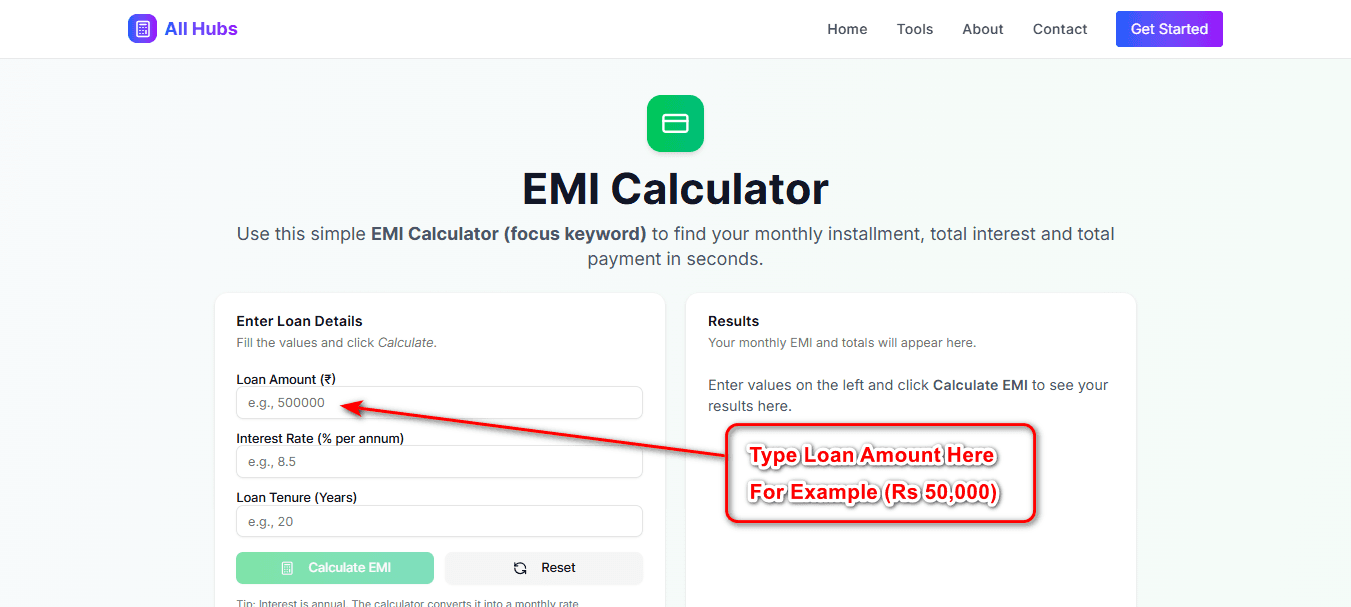 EMI Calculator – Step 1