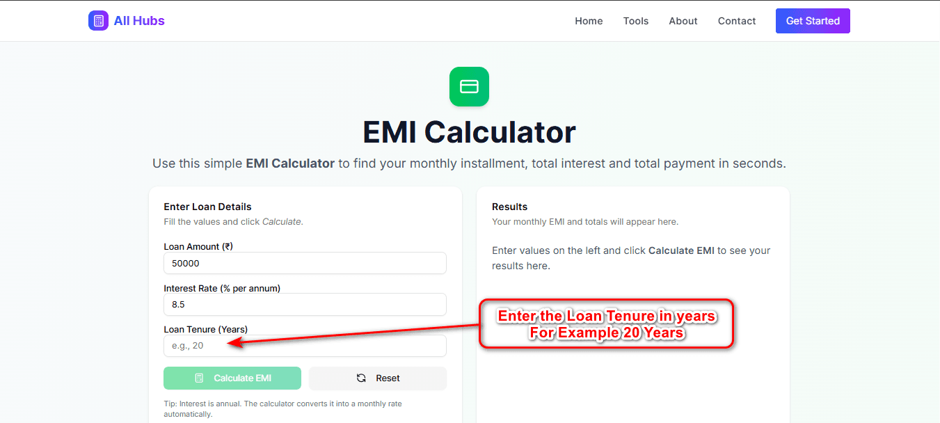 EMI Calculator – Step 3