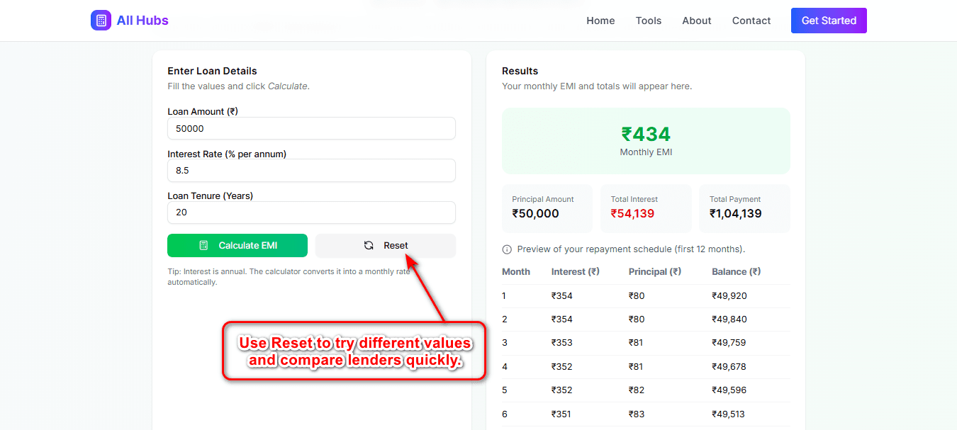 EMI Calculator – Step 6